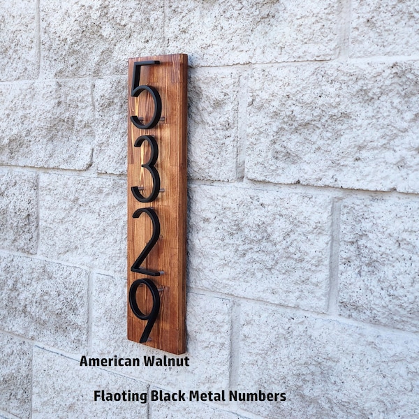 Modern Floating Number Wood Address Sign For Home or Office, Home Wood Address Sign, Modern House Numbers, House Warming gift, New Home Gift