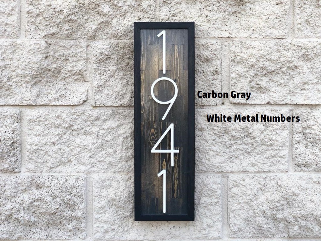 Address Plaque Vertical, Vertical House Numbers, Modern House Numbers ...