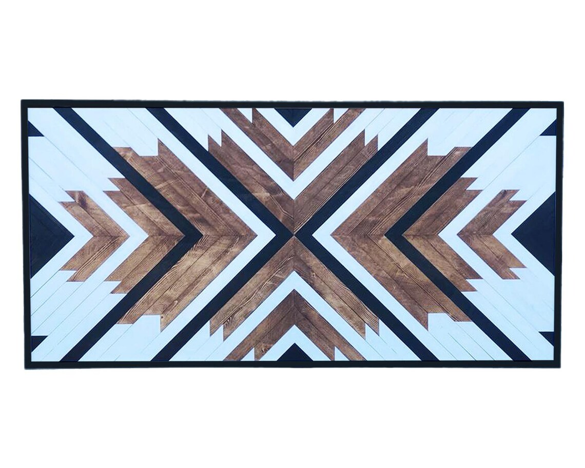Brixon Geometric Wood Wall Art Wood Wall Art Reclaimed Wood Etsy