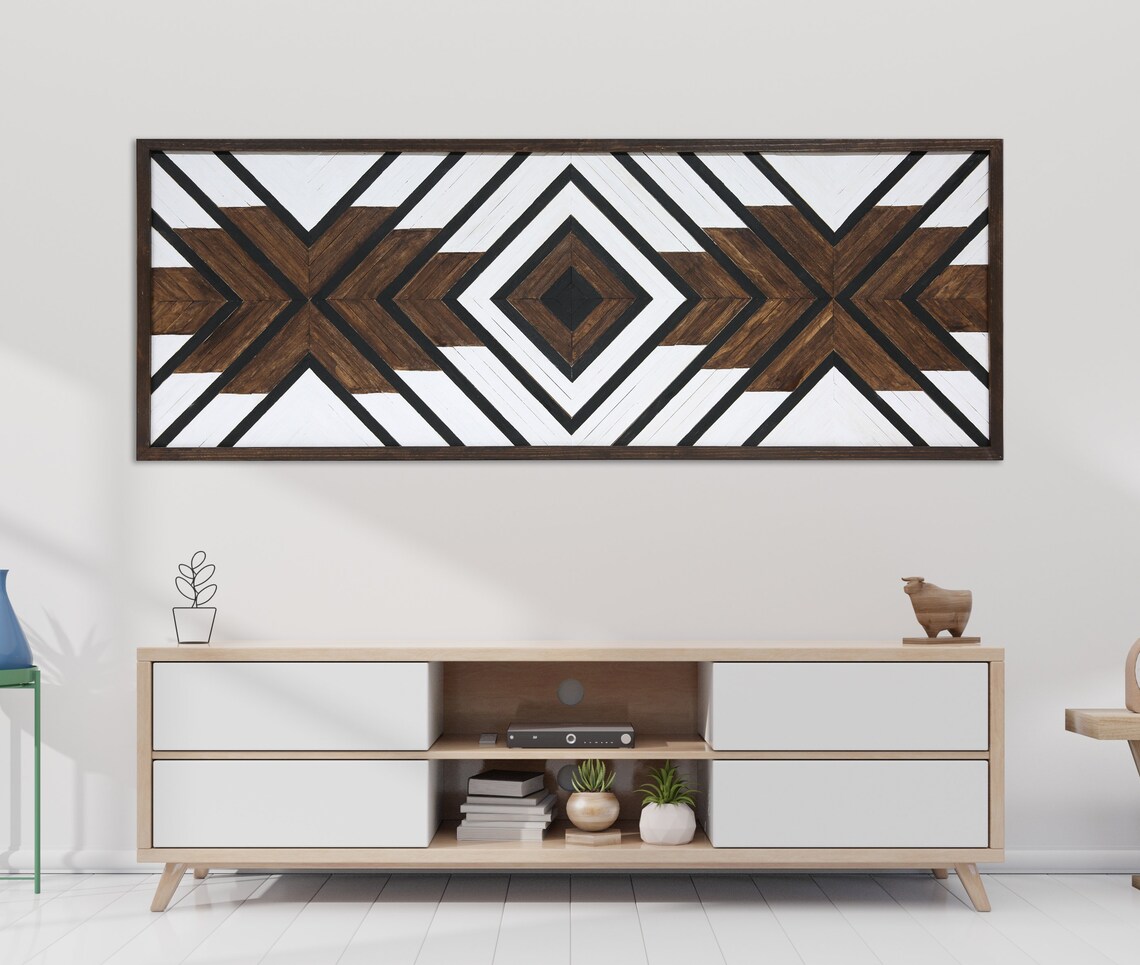 Native Wood Wall Art Modern Vintage Wood Wall Art Rustic Etsy