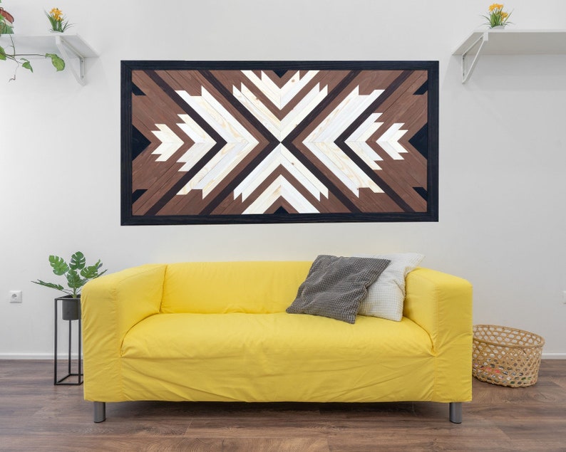 Brixon Geometric Wood Wall Art Wood Wall Art Reclaimed Wood Etsy