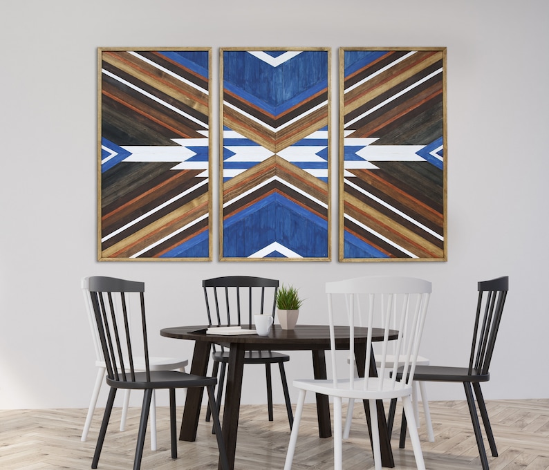 Wood Wall Art Modern Vintage Wood Wall Art Rustic Wood Etsy