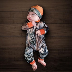 Natural and Orange Jumpsuit With Hat