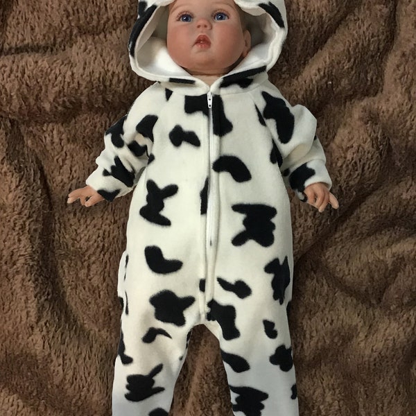 Combi-short barboteuse à imprimé oreilles de vache pour bébé et nourrisson