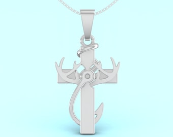 Hunting, Faith & Fishing Pendant Necklace Women