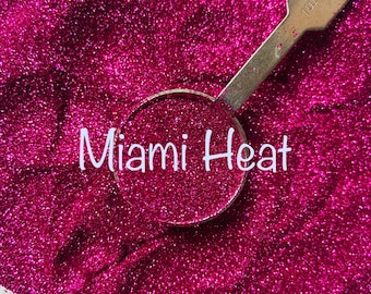 MIAMI HEAT- 2 oz! Hot Pink/Fuschia Fine Glitter 1/128 Polyester Glitter Solvent Resistent For Crafts Glitter Tumblers Nail Design Resin Art