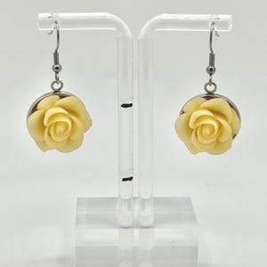 Large Rose Drop Earrings