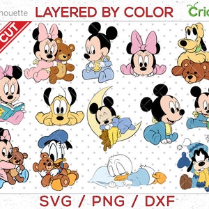 Disney Mickey Y Pluto Bebes Clipart Disney Archivos De Corte Etsy Espana