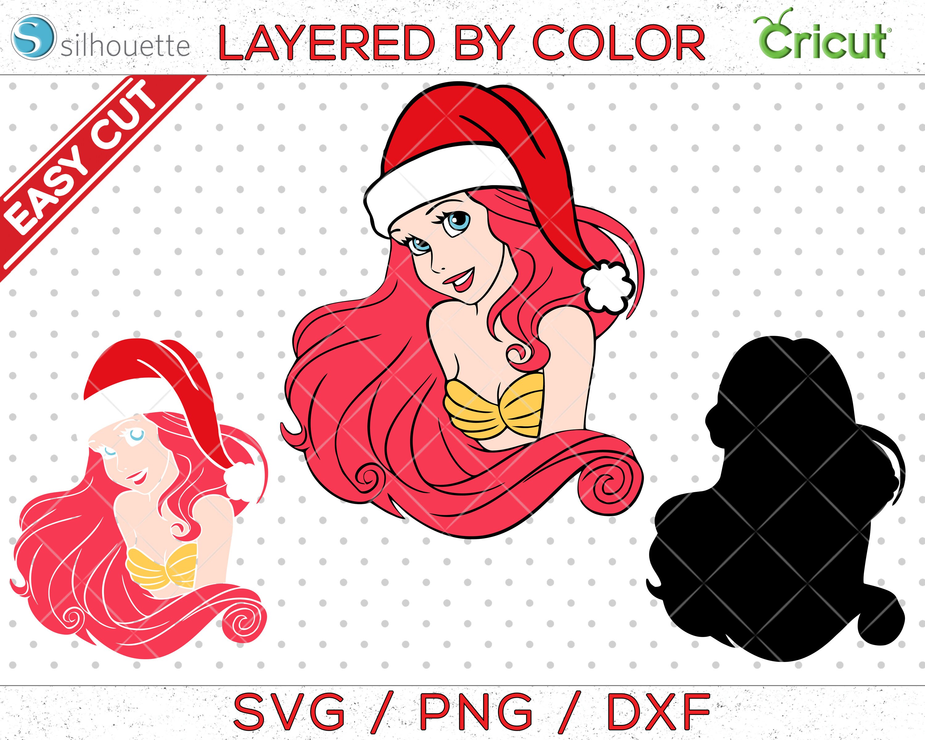 Christmas Little Mermaid SVG Christmas Ariel svg Mermaid ...