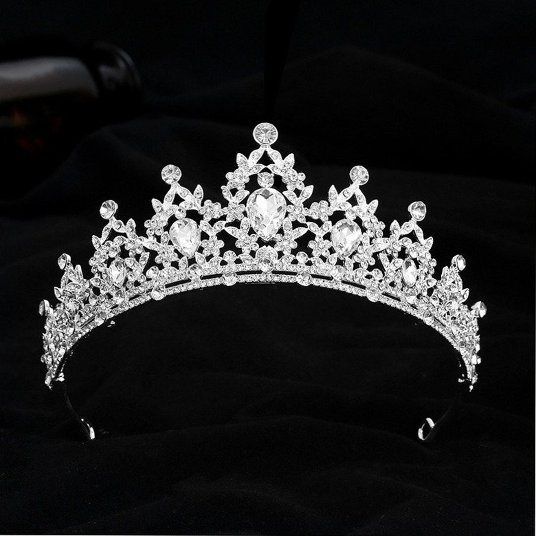 White Tiara Wedding Tiara for Bride Bridal Tiara Crown Etsy