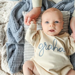 Personalized Embroidered Baby Bubble Romper | Custom Baby Clothes | Cute Toddler Outfit | Custom Name or Phrase | Perfect Baby Gift