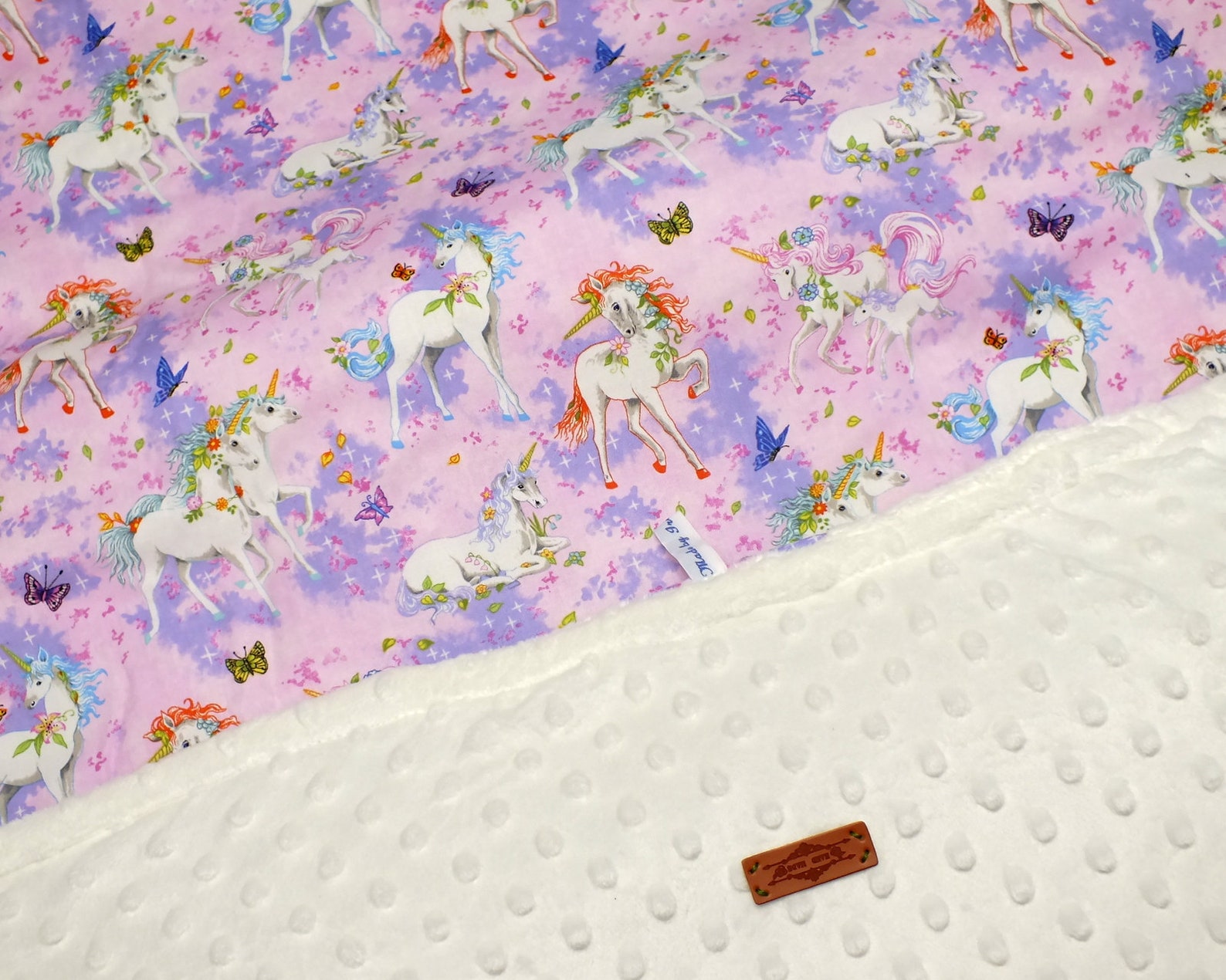 Unicorn Baby Blanket 100 Cotton & Minky Blanket Soft Etsy
