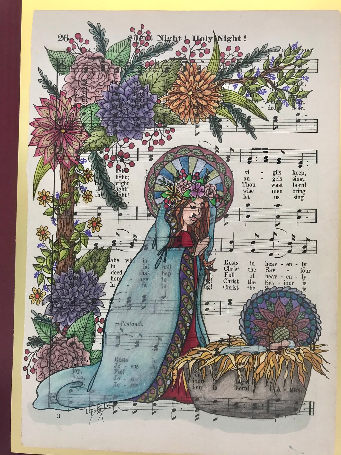 Round Yon Virgin Mother and Child an Original Hand Drawn Etsy