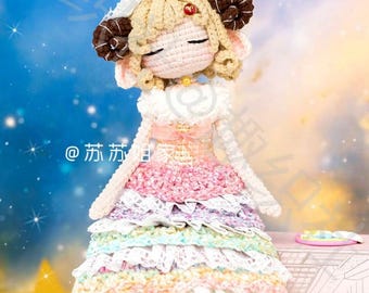 Patrón de amigurumi de ganchillo paso a paso para Aries con guía en vídeo, patrón de ganchillo para muñeca del signo zodiacal Aries, regalo de cumpleaños ideal para niñas Aries.