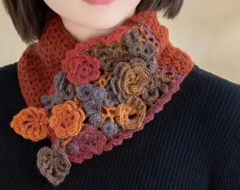 Crochet Mini Scarf/Neck Warmer Pattern inspired by Irish Lace Design - DIY Project