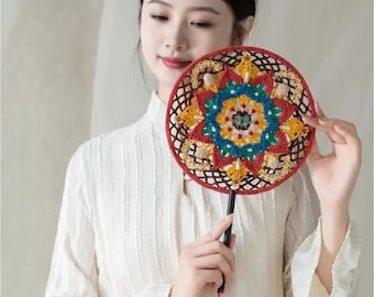 Crochet Kit for Handmade Chinese Round Fan - Create Your Own Elegant Fan Design