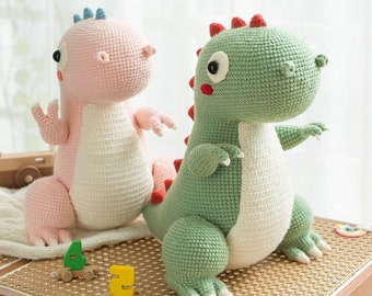 Dinosaur Amigurumi Crochet Pattern, Fat Dinosaur Trex Pattern, Video Tutorial Video Included, DIY Your Own Adorable Prehistoric Creature"