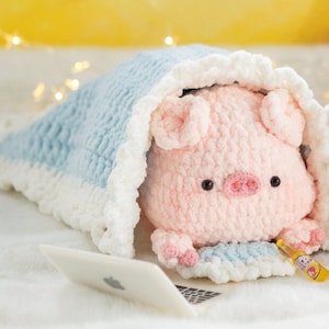 Handmade Crochet Adorable Pig Pattern with Video Tutorial, Create Your Cute Amigurumi Pig, Croched Patte for Pig Plushie