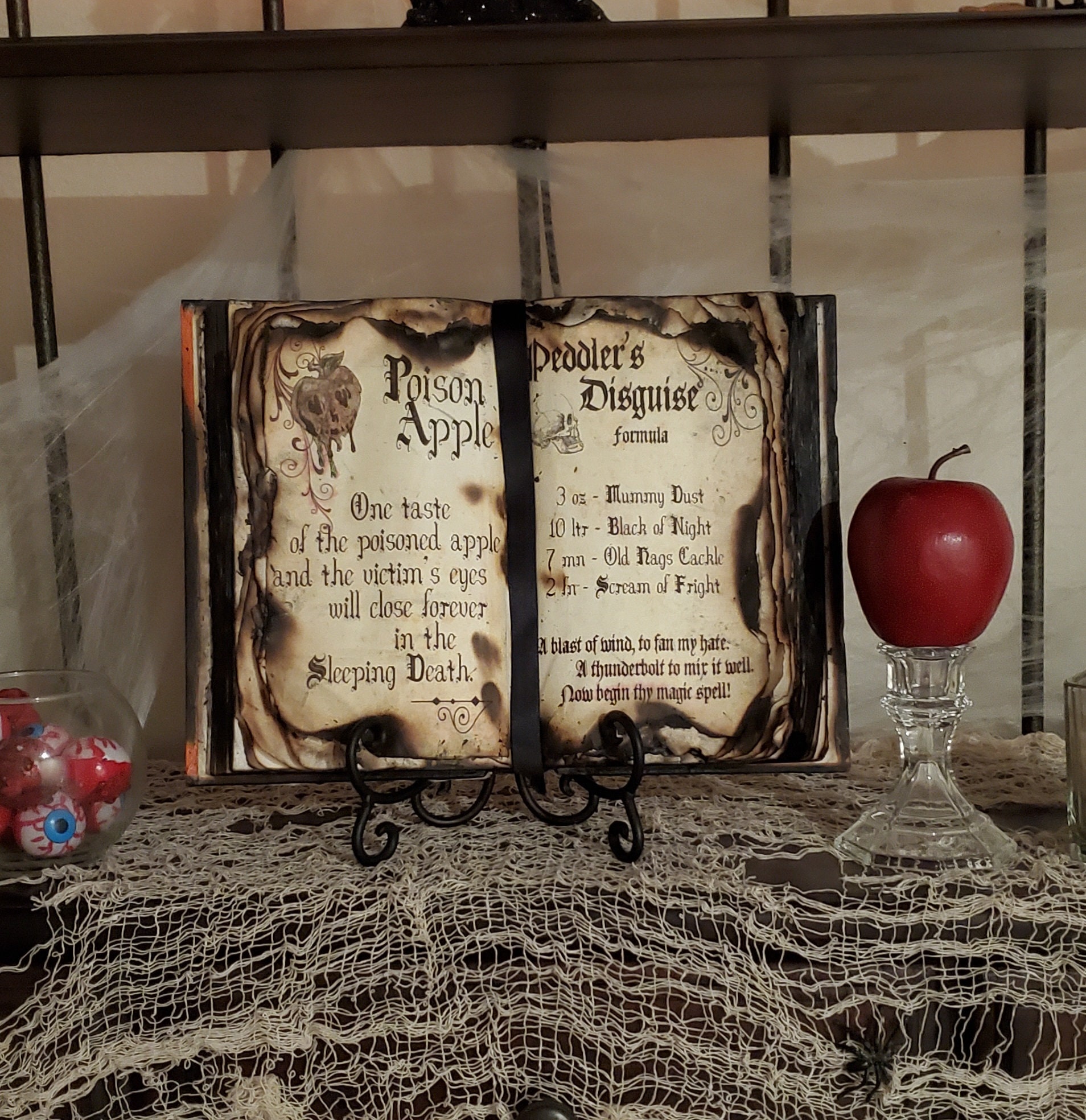 Witches Spell Book aged printed book pages, Halloween Prop by Dead Head  Props