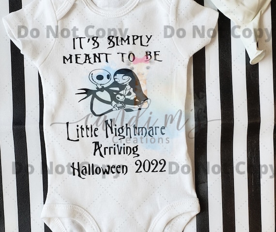 Nightmare Before Christmas Characters Little Nightmare Arriving Soon Pregnancy Announcement Bodysuit: Nightmare Before Christmas