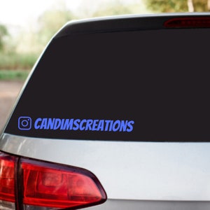 Custom Social Media Handle Vinyl Decal | Personalized IG Username Sticker | Youtube Username Decal | Snapchat Username Decal | Name Decal