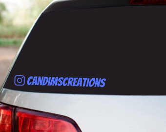 Custom Social Media Handle Vinyl Decal: Personalized IG, YouTube, Snapchat Username Decal Sticker