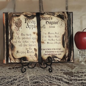 Evil Queen Poison Potion Book: Witches Spell Halloween Décor