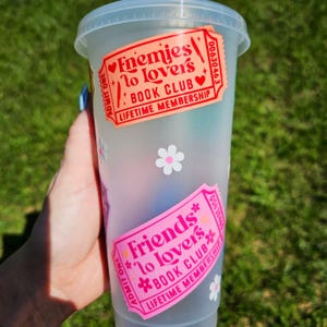 Book Trope Tickets Cold Cup: Reusable 24oz cold cup with straw