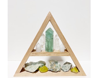Triangle Crystal Shelf: Wooden Storage Shelf - Living Room Decor