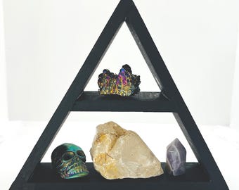 Black Crystal Altar Shelf: Gothic Decor, Sacred Zen Space - Choose your Color