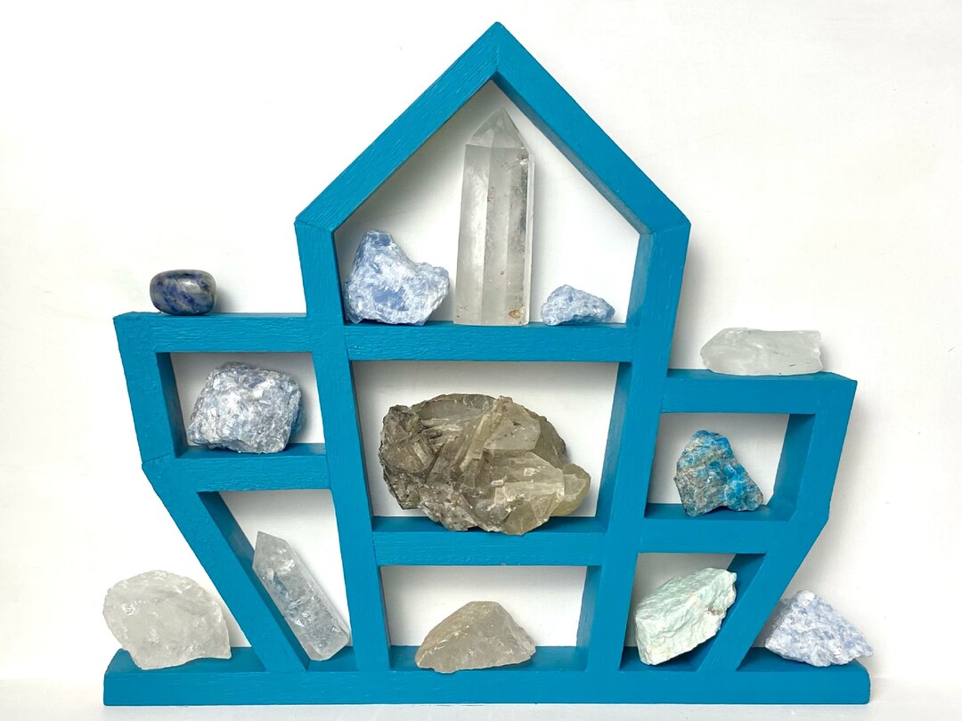 Wooden Crystal Storage Custom Colour Crystal Shelf Gifts Etsy