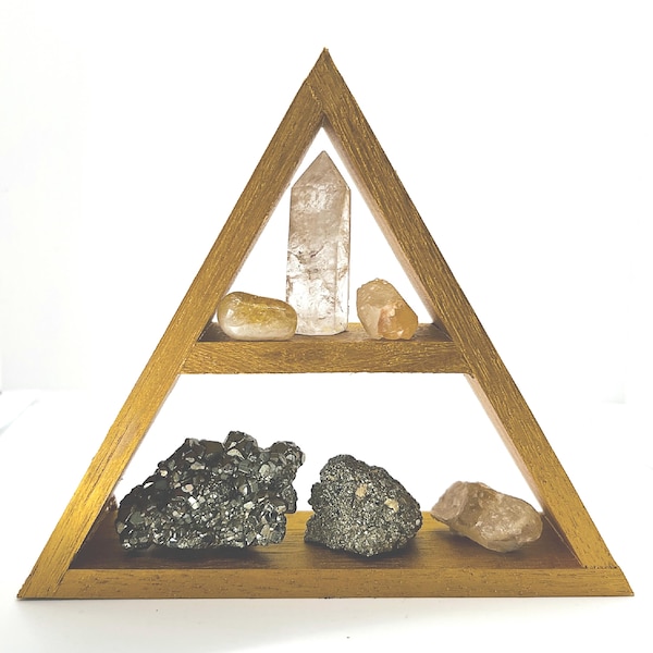 Holz Deko zum Aufbewahren von Steinen, Kristallen & Edelsteinen: Wunschfarbe