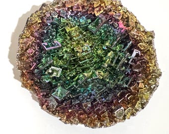Natural Bismuth Round Rough Bowl - Rainbow Stones and Crystals