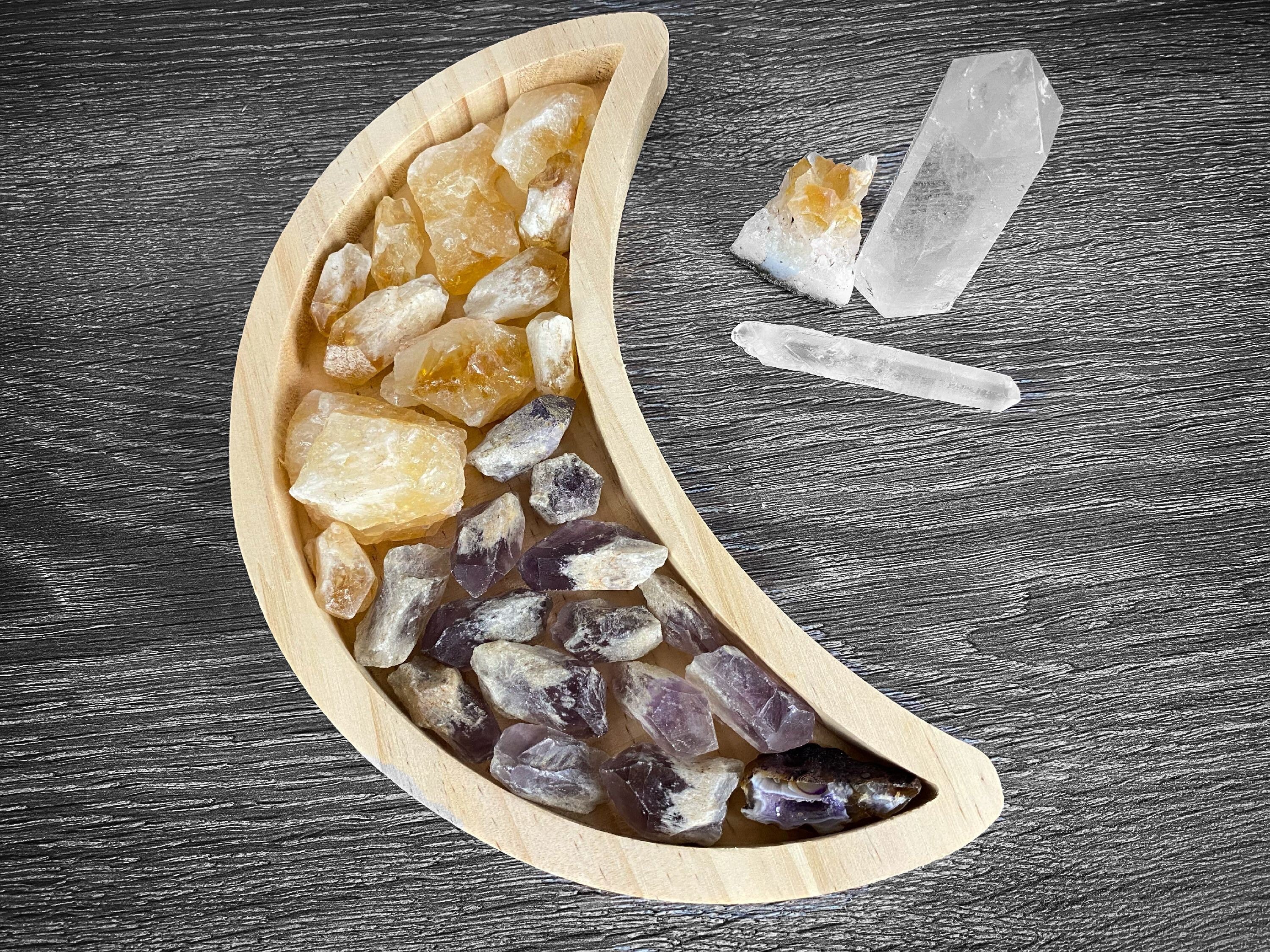 Witchy Things Moon Crystal Tray Wooden Boho Gifts Altar Decor