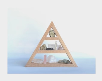 Wood Shelving: Handmade Crystal Gemstone Wooden Storage