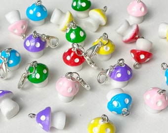 Mushroom Zipper Charms - Keyring or Zipper Decoration - Colourful Charms