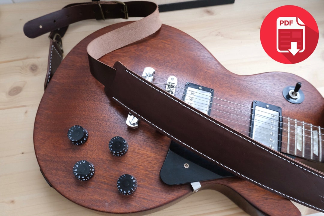 Leather Guitar Strap Pattern PDF Template Etsy Leather Guitar Strap Pattern PDF Template Etsy