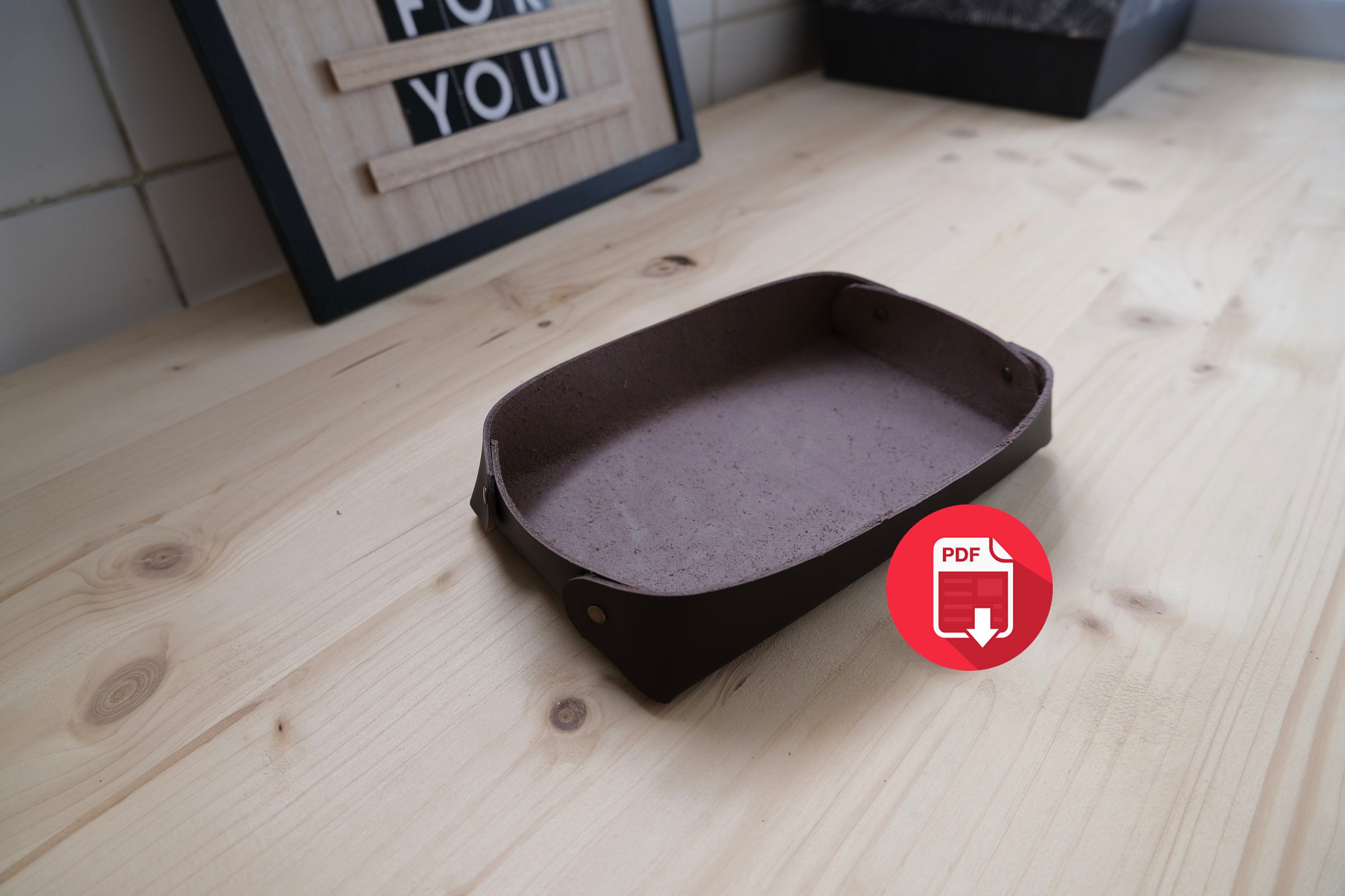 Leather Valet Tray Pattern - PDF Template