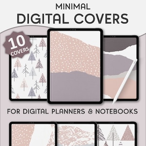10 Minimal Digital Planner Covers, Minimalist Digital Cover, Digital Notebook Covers, GoodNotes Covers iPad Planners, Notability, Noteshelf