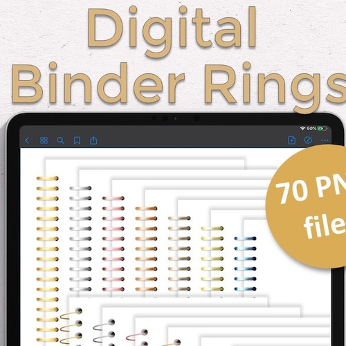 Digital Planner Rings Metallic Digital Spiral Coil Binder Etsy