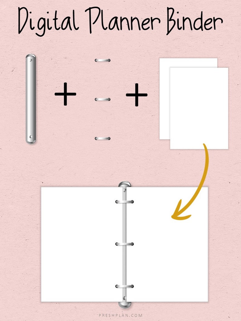 Digital Planner Rings Metallic Digital Spiral Coil Binder Etsy UK