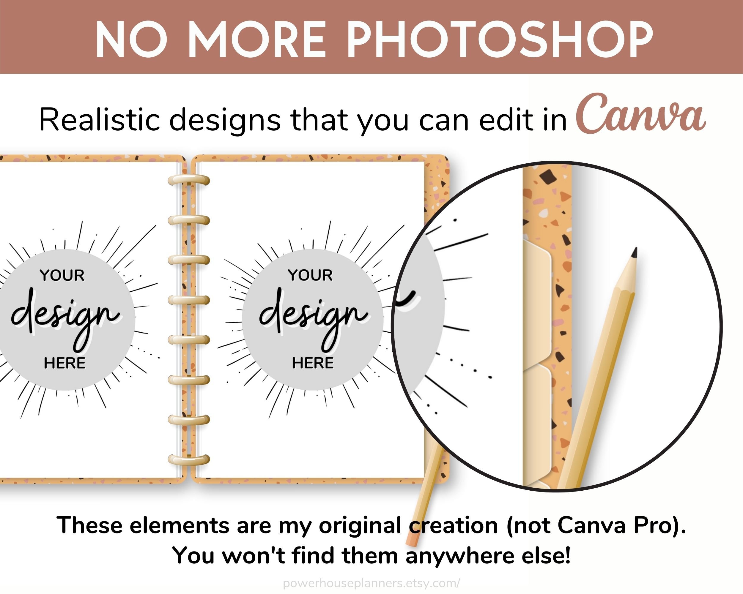 Discbound Planner Mockup Bundle for Canva, Printable Planner Insert