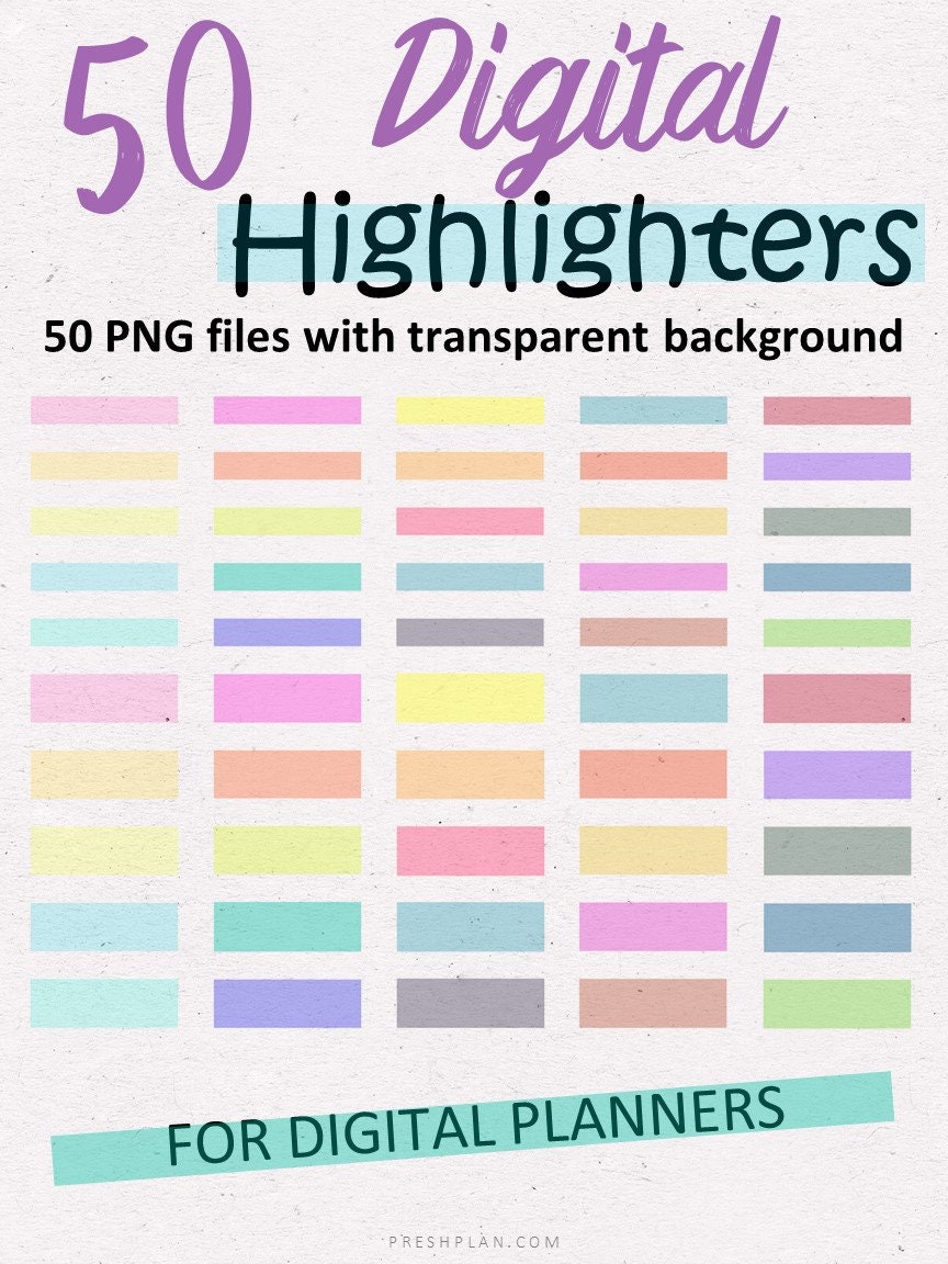 Highlighters for Digital Planners, Digital Planning Highlighters