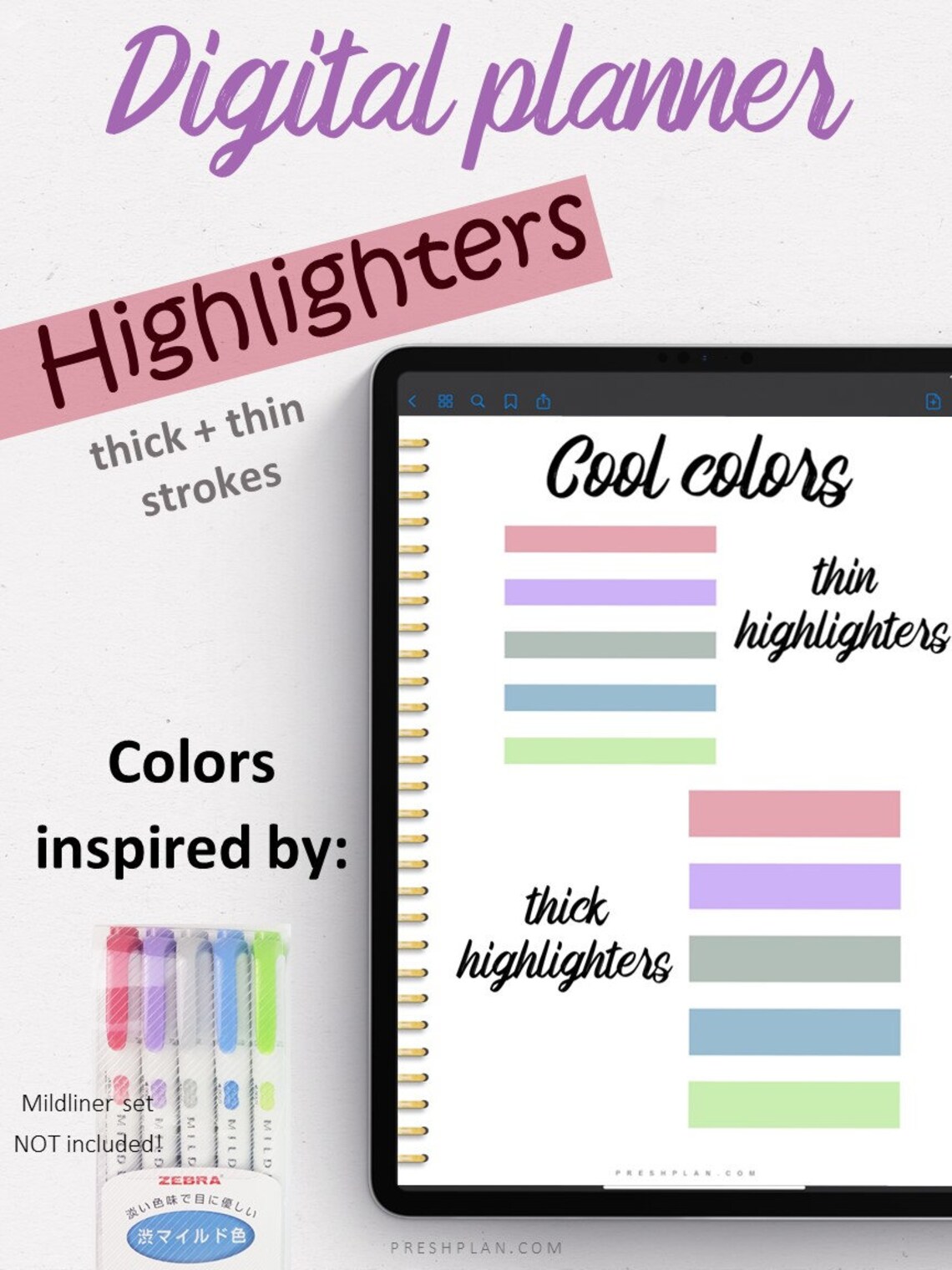 Highlighters for Digital Planners, Digital Planning Highlighters