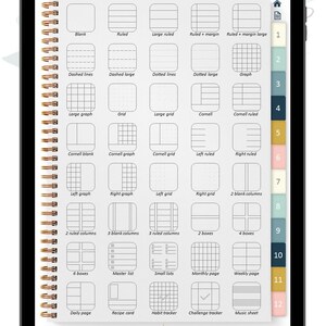 Digital Notebook With 12 Hyperlinked Tabs, 12 Subjects Sections, 40 ...