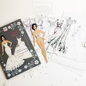 Bambola di carta con vestiti, kit creativo per ragazze, bambola di carta ritagliata, bambola di moda, progetti fai da te per bambini, ritagli, giocattoli di carta, arte della bambola
