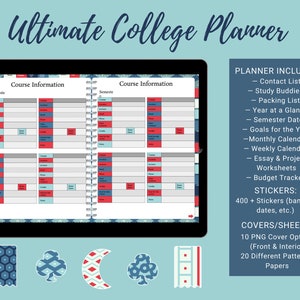 De ultieme collegeplanner, digitale planner, goodnotes, powerpoint, collegeplanner, semesterplanner