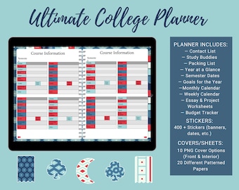 The Ultimate College Planner, Digital Planner, GoodNotes, PowerPoint, College Planner, Semester Planner