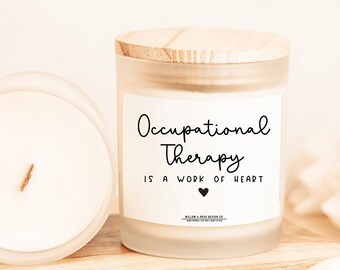 La terapia occupazionale è un lavoro di candela del cuore, candela di soia da 9 once, regalo OT, regalo di laurea OT, candela OT, apprezzamento OT