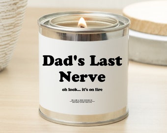 Candela per la festa del papà, regalo di compleanno, candela per papà divertente, ultimo nervo di papà, candela di soia da 9 once, regali per papà divertenti, candela per papà, regalo di apprezzamento,
